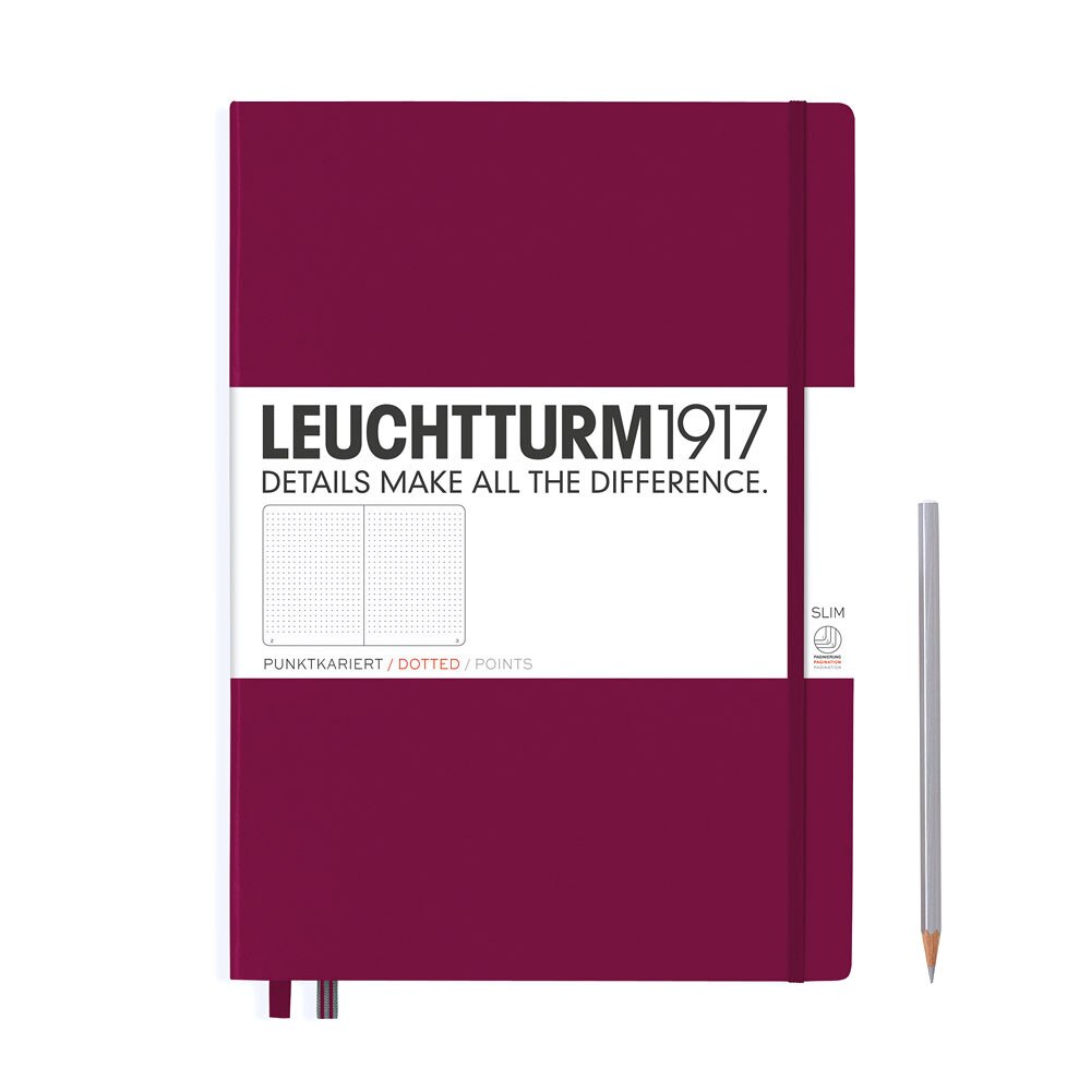 Leuchtturm 1917 Master Slim A4+ Hardcover Notebook 121ct – Port Red – Dotted